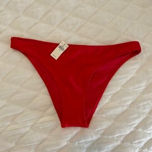 Aerie Cheeky Bikini Bottom in Chilly Red (NWT)